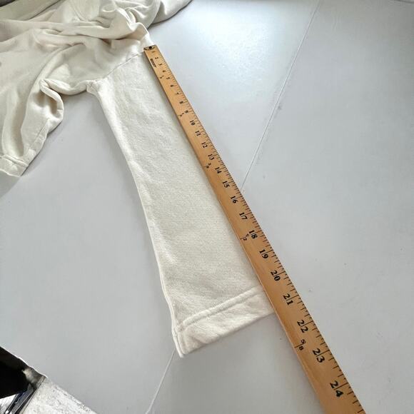 Enza Costa Women's NEW Cropped Hooded Terry Sweatshirt Size M White FT3646 - Picture 8 of 9